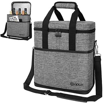 OPUX 6 Bottle Carrier Tote | Insulated Padded Wine Cooler Bag for Travel. Picnic, BYOB | Portable Le...