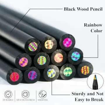 Vibrant 12-Color Rainbow Pencils Set for All Ages