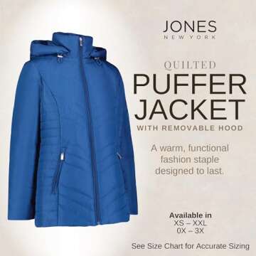 Stylish Women's Puffer Jacket with Removable Hood
