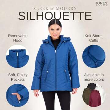 Stylish Women's Puffer Jacket with Removable Hood