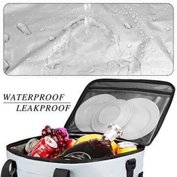 GARDRIT 60 Can Large Cooler Bag - Collapsible Insulated Lunch Box, Leakproof Cooler Bag Suitable for Camping, Picnic& Beach (39L)