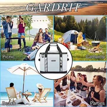 GARDRIT 60 Can Large Cooler Bag - Collapsible Insulated Lunch Box, Leakproof Cooler Bag Suitable for Camping, Picnic& Beach (39L)