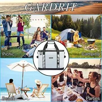 GARDRIT 60 Can Large Cooler Bag - Collapsible Insulated Lunch Box, Leakproof Cooler Bag Suitable for Camping, Picnic& Beach (39L)