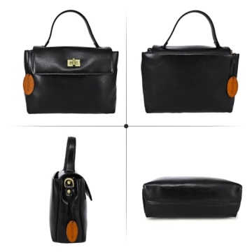Stylish KENOFAR Leather Tote Bag for Women in Black