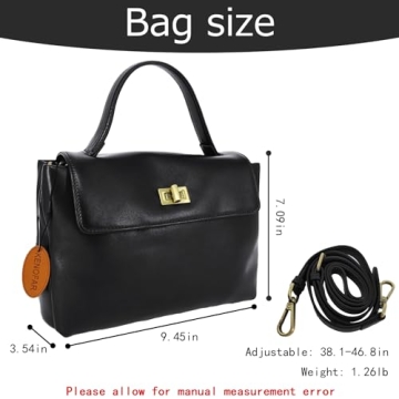 Stylish KENOFAR Leather Tote Bag for Women in Black