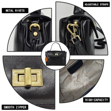 Stylish KENOFAR Leather Tote Bag for Women in Black