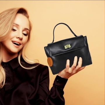 Stylish KENOFAR Leather Tote Bag for Women in Black