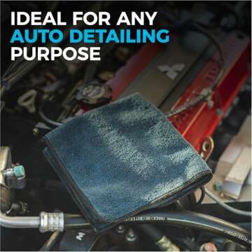 The Rag Company - All-Purpose Microfiber Terry Cleaning Towels - Commercial Grade, Highly Absorbent, Lint-Free, Streak-Free, Kitchens, Bathrooms, 300gsm, 16in x 16in, Red + Grey + Black (12-Pack)