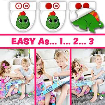 Potty Time Adventures Potty Training Chart for Toddlers by Lil ADVENTS - 14 Stacking Wood Block Toy Prizes - Potty Training Advent Game - Behavior Reward Chart, Stickers & Activity Board - Dinosaurs