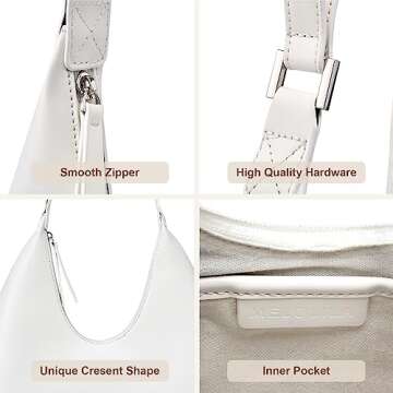 MELOLILA Small Hobo Bags for Women Crescent Bag Medium Shoulder Bag Trendy Purse for Women 2024 Half Moon Bag