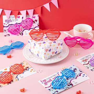 JOYIN 32 Packs Valentine Shade Glasses with Fun Cards