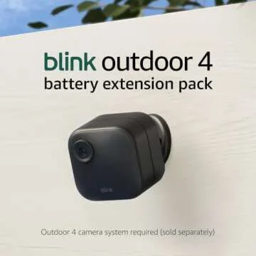 Blink Outdoor 4 (newest model) + Battery Extension Pack — Four-year battery wireless smart security camera, two-way audio, HD live view, enhanced motion detection — 1 camera system