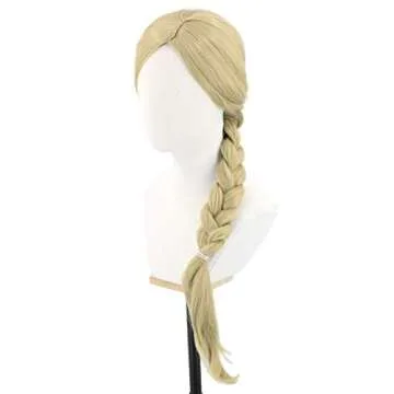 Topcosplay 28inch Kids Girls Wigs Blonde Long Wavy Halloween Costume Party Wig