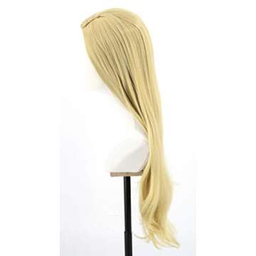 Topcosplay 28inch Kids Girls Wigs Blonde Long Wavy Halloween Costume Party Wig