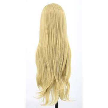 Topcosplay 28inch Kids Girls Wigs Blonde Long Wavy Halloween Costume Party Wig