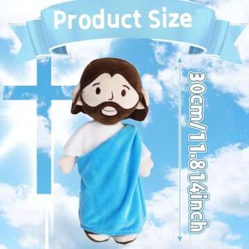 Yelakey Jesus Plush Doll Guardian Angel Stuffed Animal with Wings Baptism plushie Toy Gifts for Kids...