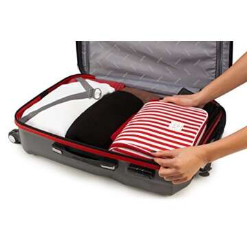 7Senses FLASH SALE! Hanging Toiletry Bag - Large Capacity Travel Bag for Women and Men - Toiletry Kit, Cosmetic Bag, Makeup Bag- Travel Accessories, Ruby Red