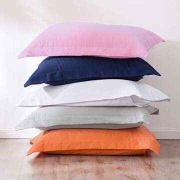 FLXXIE Microfiber European Pillow Shams Set of 2, Fade, Wrinkle and Shrinkage Resistant Soft Pillow ...