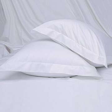 FLXXIE Microfiber European Pillow Shams Set of 2, Fade, Wrinkle and Shrinkage Resistant Soft Pillow Covers with Envelope Closure Euro Sham Covers (White, 26x26 Inches)