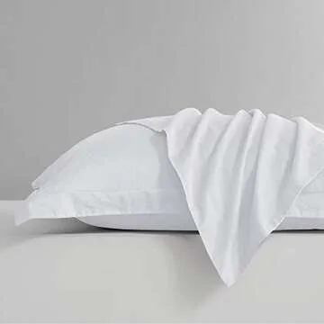 FLXXIE Microfiber European Pillow Shams Set of 2, Fade, Wrinkle and Shrinkage Resistant Soft Pillow Covers with Envelope Closure Euro Sham Covers (White, 26x26 Inches)