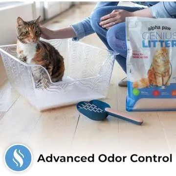 Genius Litter Health Indicating Cat Litter with Non-Clumping Lightweight Color Changing Silica Gel Crystals As Seen on Shark Tank, Non Clumping, Super Absorbent Odor Control (2 Bag (12lb))