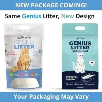 Genius Litter Health Indicating Cat Litter with Non-Clumping Lightweight Color Changing Silica Gel Crystals As Seen on Shark Tank, Non Clumping, Super Absorbent Odor Control (2 Bag (12lb))