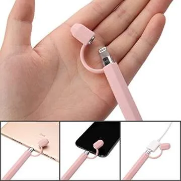 Apple Pencil 1st Generation Case Holder TOOVREN Silicon iPad Pro Pen Cover with Stylus Cap Holder and Protective Nib Cover for iPad Air iPad Mini iPad Pro 9.7'' 10.5'' 12.9'' Pencil Pink