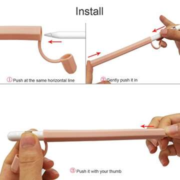 Apple Pencil 1st Generation Case Holder TOOVREN Silicon iPad Pro Pen Cover with Stylus Cap Holder and Protective Nib Cover for iPad Air iPad Mini iPad Pro 9.7'' 10.5'' 12.9'' Pencil Pink