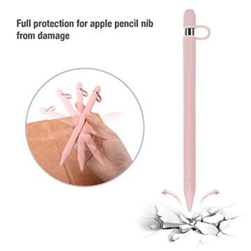 Apple Pencil 1st Generation Case Holder TOOVREN Silicon iPad Pro Pen Cover with Stylus Cap Holder and Protective Nib Cover for iPad Air iPad Mini iPad Pro 9.7'' 10.5'' 12.9'' Pencil Pink
