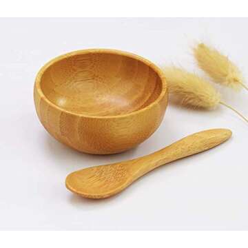 ericotry Eco Bamboo Mixing Bowl - Cute Small Facial Skin Care Mixing Bowl DIY Homemade Mini Cosmetic...