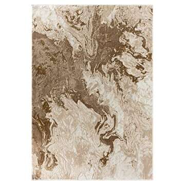 LUXE WEAVERS Marble Swirl Abstract Area Rug, Beige 8x10