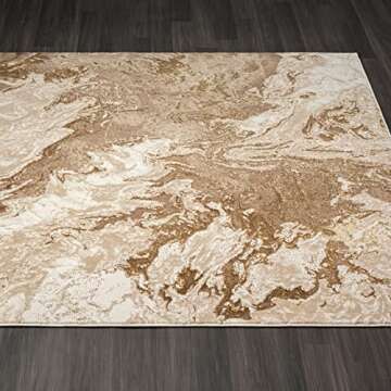 LUXE WEAVERS Marble Swirl Abstract Area Rug, Beige 8x10