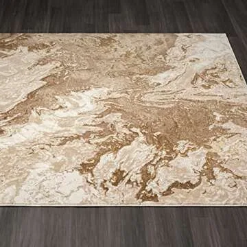 LUXE WEAVERS Marble Swirl Abstract Area Rug, Beige 8x10