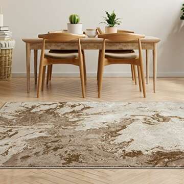 LUXE WEAVERS Marble Swirl Abstract Area Rug, Beige 8x10