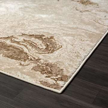 LUXE WEAVERS Marble Swirl Abstract Area Rug, Beige 8x10