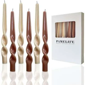 6 Spiral Taper Candles - 9.5 Inch Decorative Set