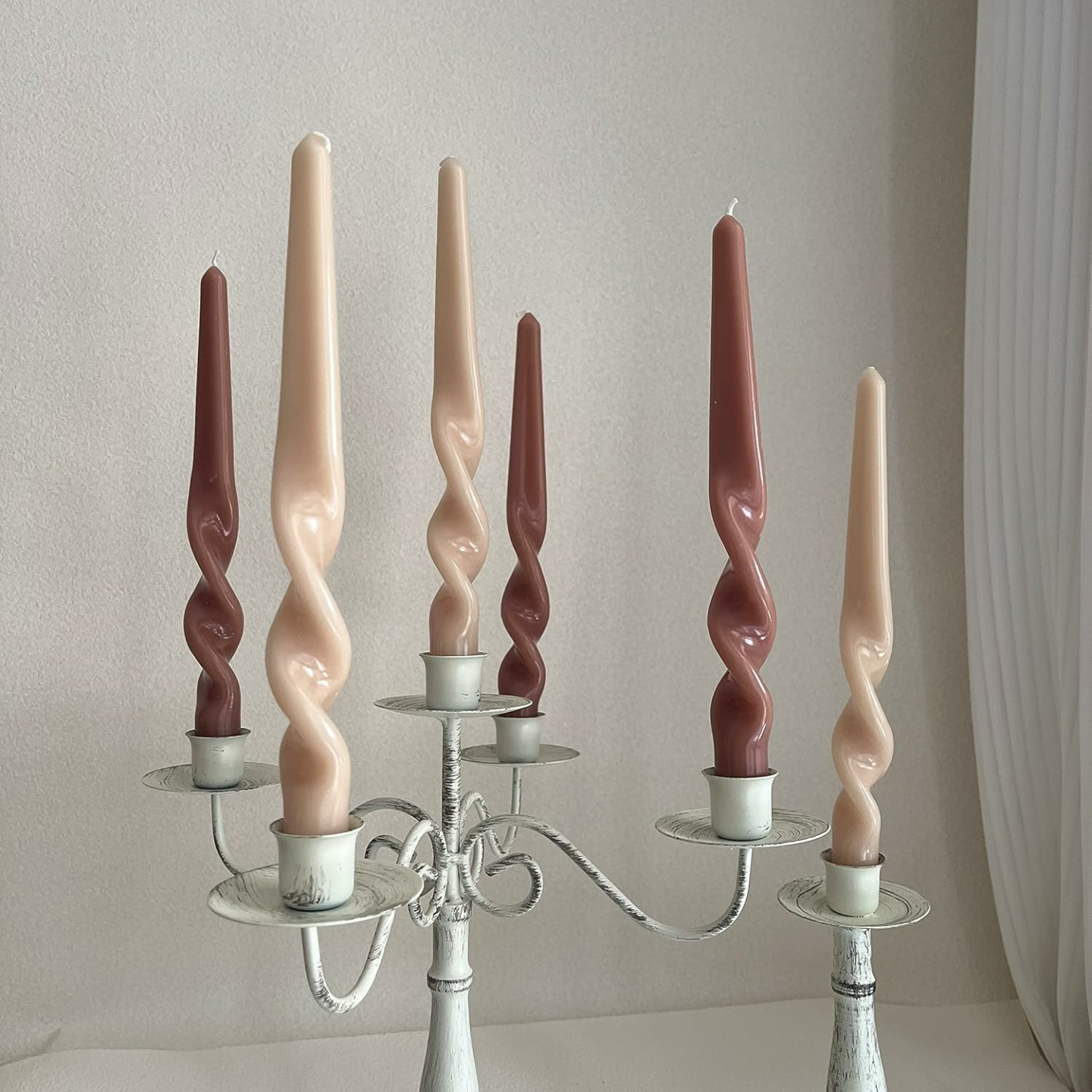 6 Spiral Taper Candles - 9.5 Inch Decorative Set