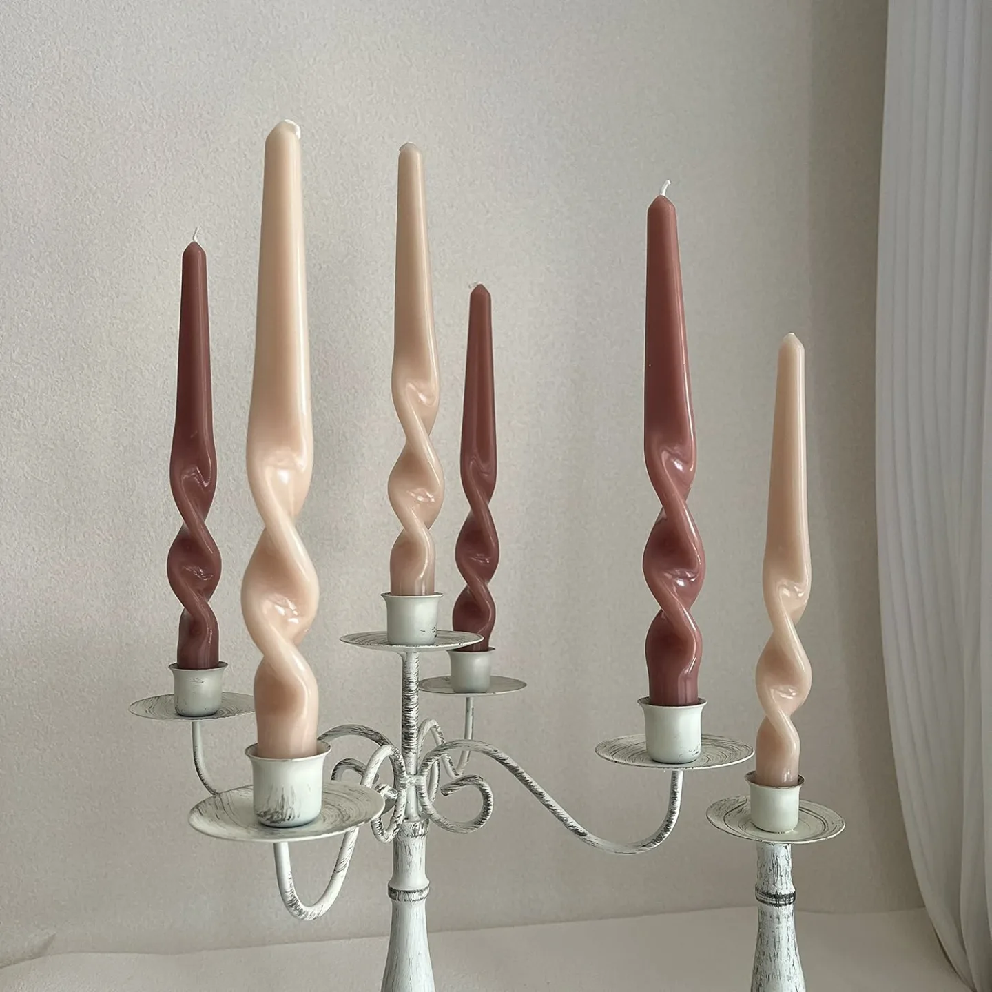 6 Spiral Taper Candles - 9.5 Inch Decorative Set