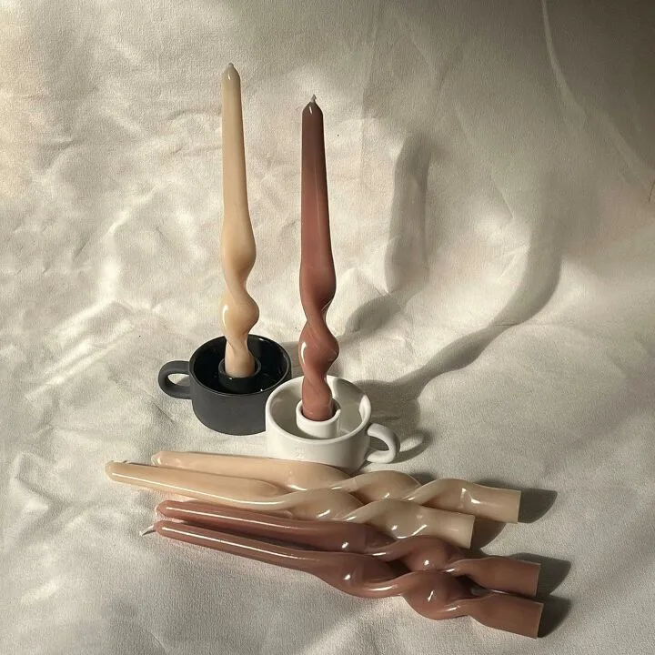 6 Spiral Taper Candles - 9.5 Inch Decorative Set