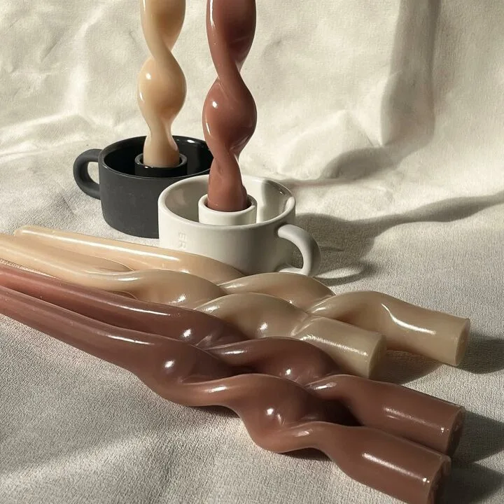 6 Spiral Taper Candles - 9.5 Inch Decorative Set