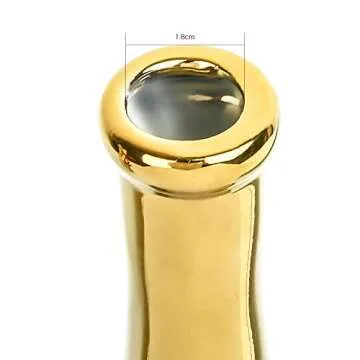 Samawi Gold Vase Set of 2 Gold Ceramic Vase Gold Decor Flower Vase Gold Vases for Decor Gold vases for centerpieces Gold Accent Decor Gold Table Decor Living Room Decor Modern Vases for Home Decor