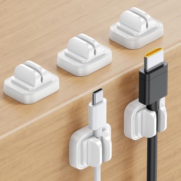 5 Pack Adjustable Cord Organizer Clips - Lamicall Cable Management for Home and Office
