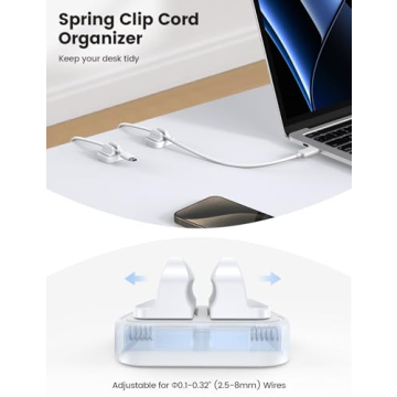 Lamicall Adjustable Cord Holder Clips - 5 Pack for Cable Management