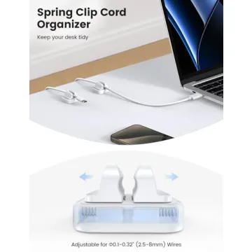 Lamicall Adjustable Cord Holder Clips - 5 Pack for Cable Management