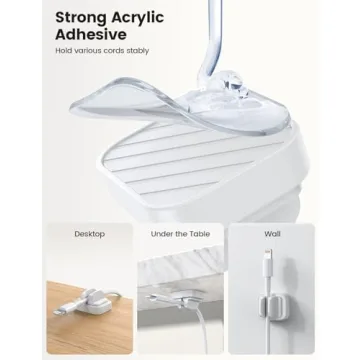 Lamicall Adjustable Cord Holder Clips - 5 Pack for Cable Management