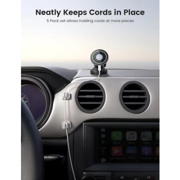 Lamicall Adjustable Cord Holder Clips - 5 Pack for Cable Management