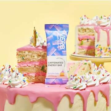 Verb Variety Pack - 15 Caffeinated Energy Bars in 5 Flavors - Low-Calorie Low, Sugar Energy Bar - Nutrition Bars - Vegan Snacks - Gluten Free Breakfast Bars with Organic Green Tea, 22g (Pack of 15)