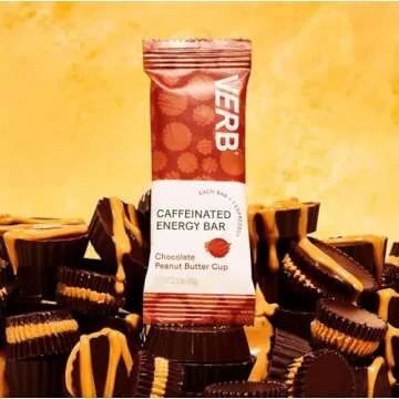 Verb Variety Pack - 15 Caffeinated Energy Bars in 5 Flavors - Low-Calorie Low, Sugar Energy Bar - Nutrition Bars - Vegan Snacks - Gluten Free Breakfast Bars with Organic Green Tea, 22g (Pack of 15)