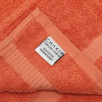 Chakir Turkish Linens 100% Cotton Premium Turkish Towels for Bathroom | 27'' x 54'' (4-Piece Bath Towels - Coral)