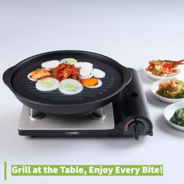 TECHEF - TRUE GRILL PAN - Stovetop Nonstick Indoor/Outdoor Smokeless BBQ Grill Set, including a Gril...